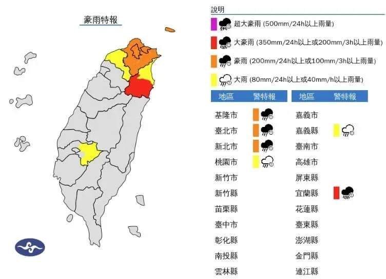 快訊/深夜6縣市大雨、豪雨特報！警戒範圍曝