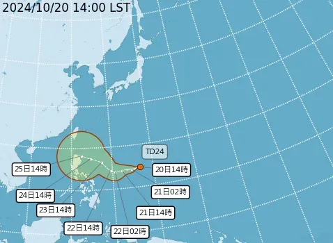 快訊/熱帶低氣壓生成！恐增強為颱風「潭美」　最新路徑曝光
