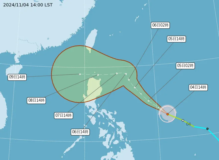 「銀杏」估11/5升級中颱！天氣濕涼低溫下探1字頭　北東成降雨熱區