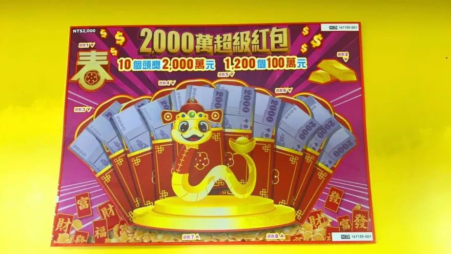 彰化開出今年第一張2000萬刮刮樂！幸運兒是5名男人