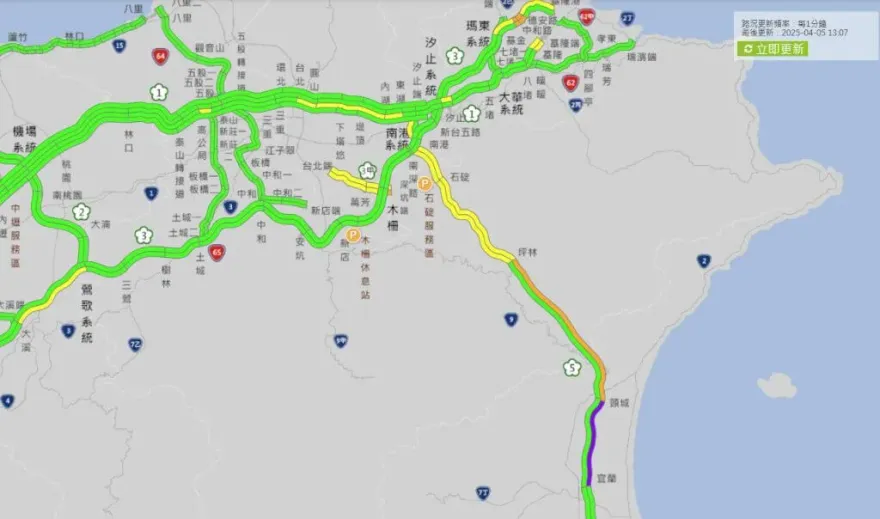清明連假DAY3「國5北返紫爆」　車速13公里恐塞到深夜