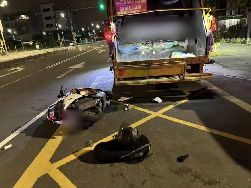 高雄女騎士猛撞清運垃圾車！她倒地肢體爆血慘死