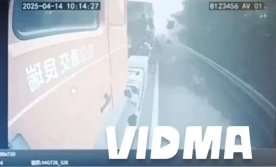 影/驚悚撞擊瞬間曝！南投47歲惡男打人後撞砂石車爆頭亡
