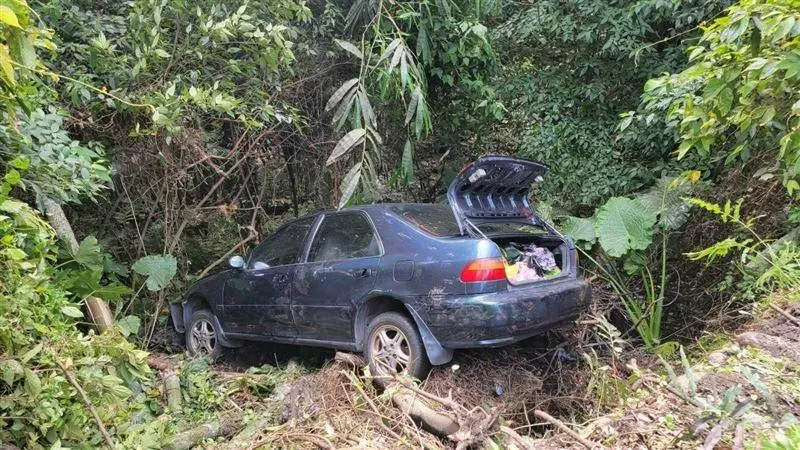 驚險！土城轎車煞車失靈墜山谷　68歲駕駛命大僅輕傷