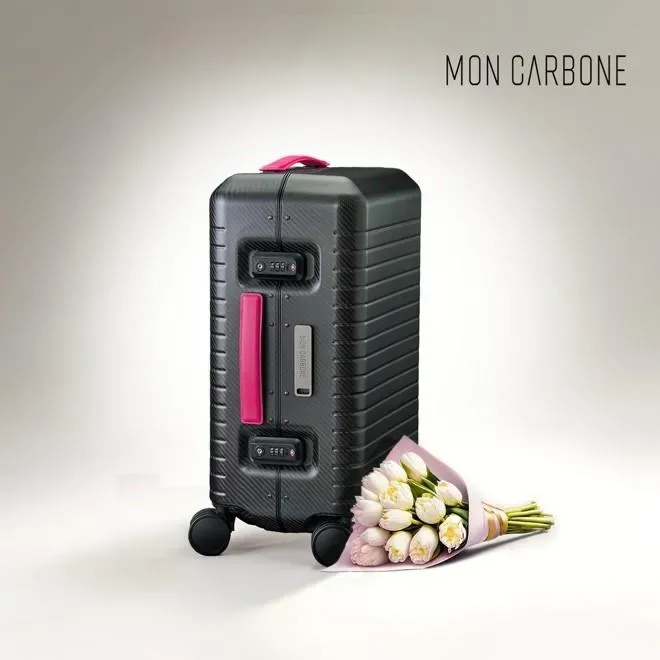 碳纖維柔韌配溫柔粉色！　MON CARBONE推母親節專款行李箱
