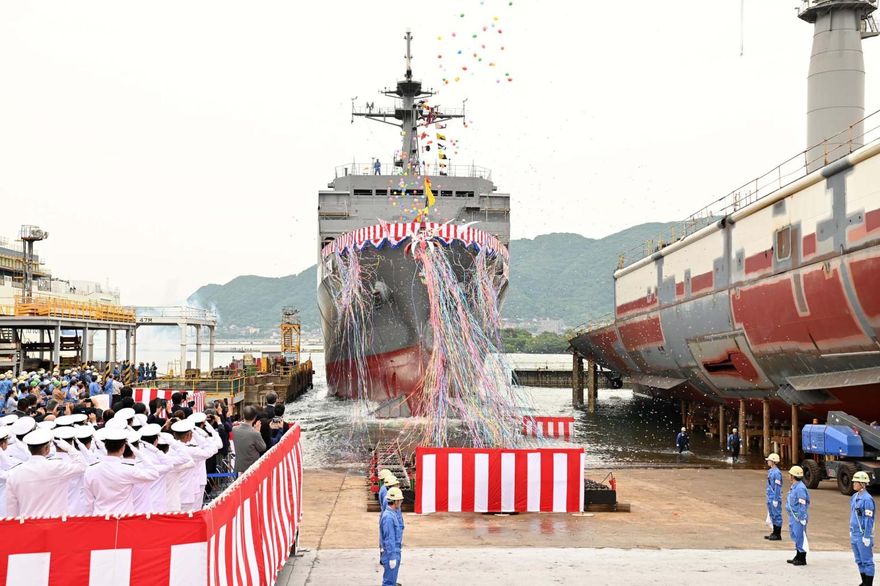 海上自衛隊最新海測艦明石號下水　未來成軍將部署橫須賀