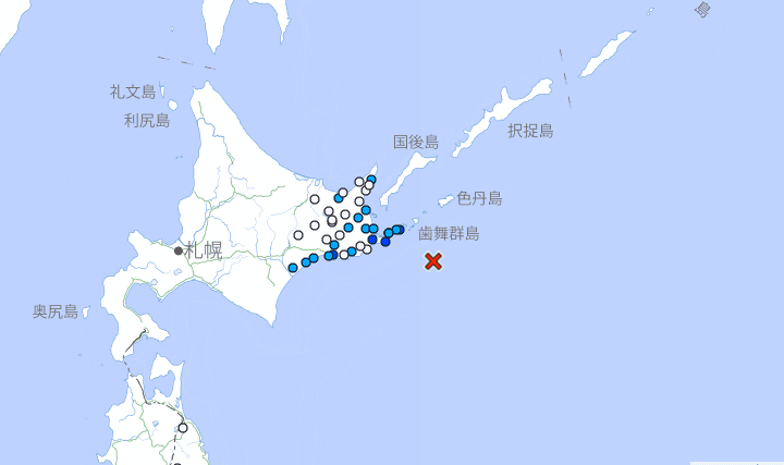 日本北海道外海爆「規模6地震」　深度10公里