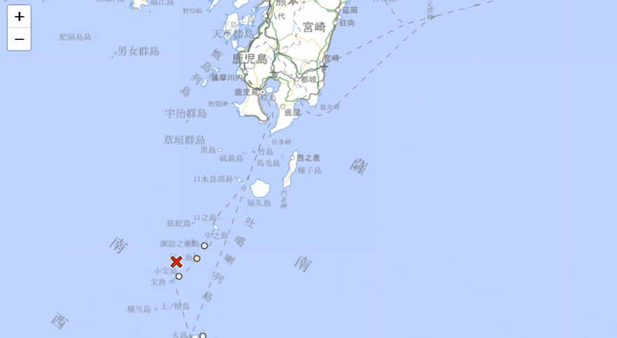日鹿兒島外海「2天狂震近90次」　氣象台：不排除更劇烈搖晃