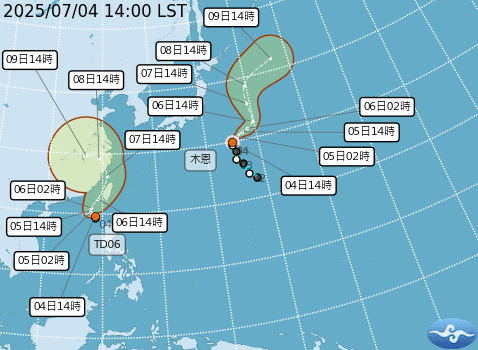 今晚當心！準颱風丹娜絲「2路徑」襲台　南部防風雨
