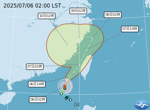 丹娜絲變大隻了！陸警擴為15縣市　南部炸大豪雨