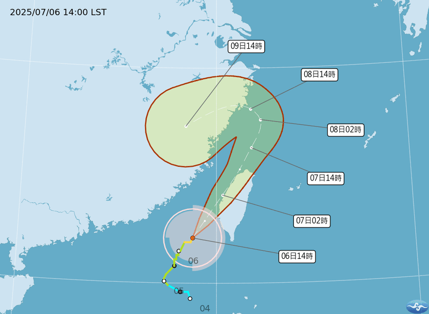 台灣本島全納陸警！中颱丹娜絲不排除登陸　今夜風雨最劇