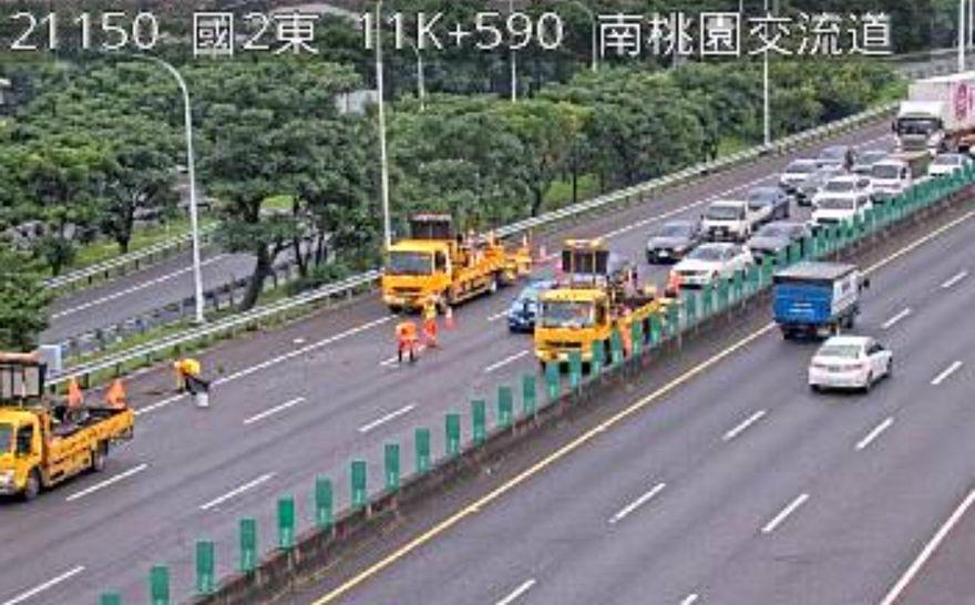 國道2號西向機場系統6車追撞　塞爆回堵5公里