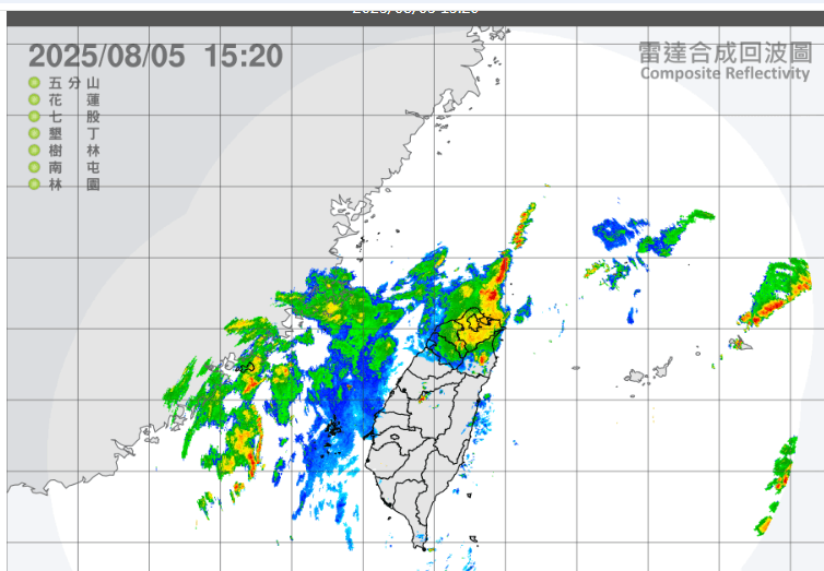 雨彈狂襲！　士林10分鐘雨量達35毫米