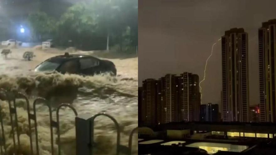 影/暴雨襲粵！肇慶大淹水傳民眾被沖走　深圳連環雷炸到失眠