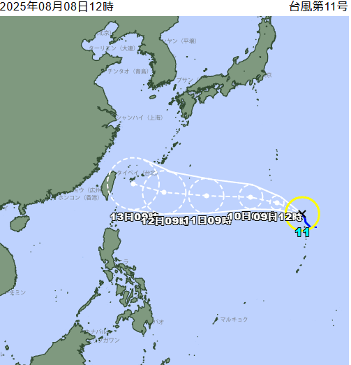楊柳颱風最新預測　日氣象廳：8/10起一路西衝、不斷增強