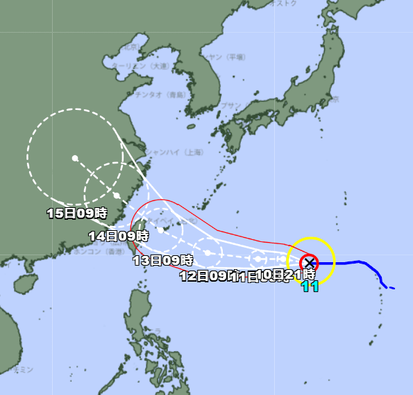 楊柳撲台機率大增　日預測：暴風警戒線幾乎覆蓋台灣