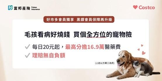 寵愛家中毛小孩　好市多攜手富邦產險推專屬會員寵物險方案