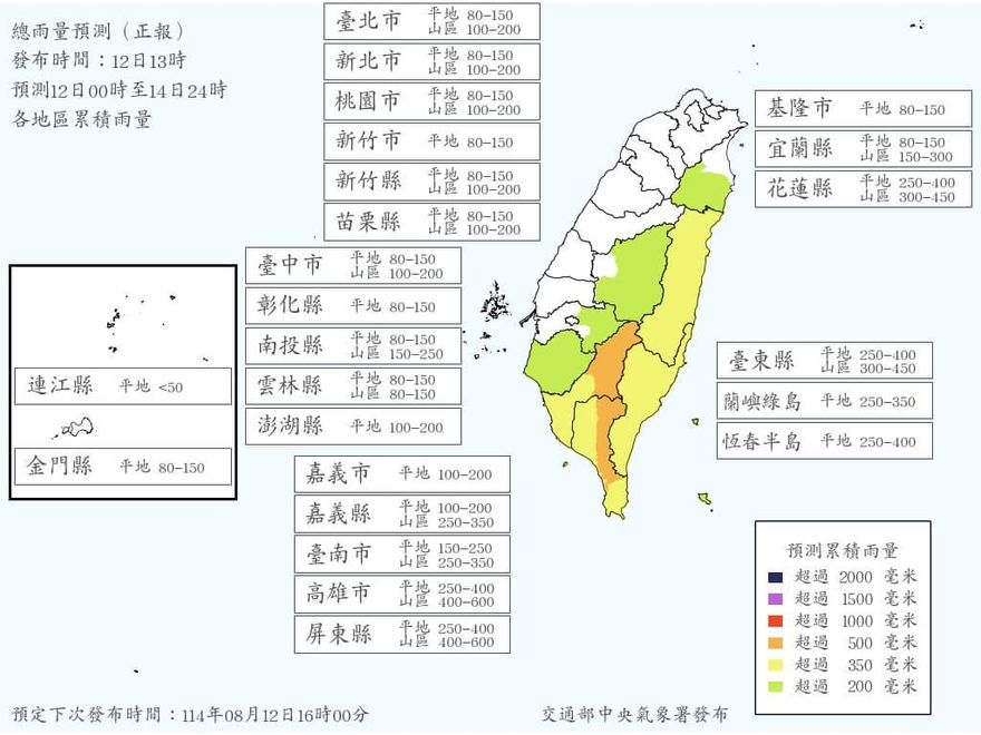 高屏山區雨炸3天！暴雨+強風夾擊　累積雨量破600毫米
