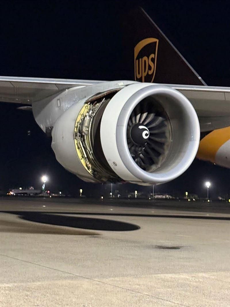桃園機場驚爆UPS貨機「機翼擦地」出火！無人傷亡調查中