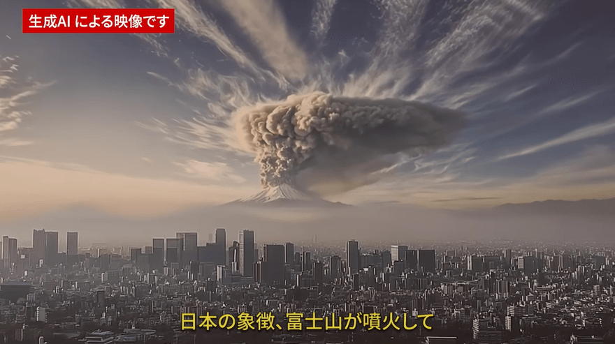 影/日本AI模擬「富士山爆發」影片公開　火山灰密布癱瘓東京