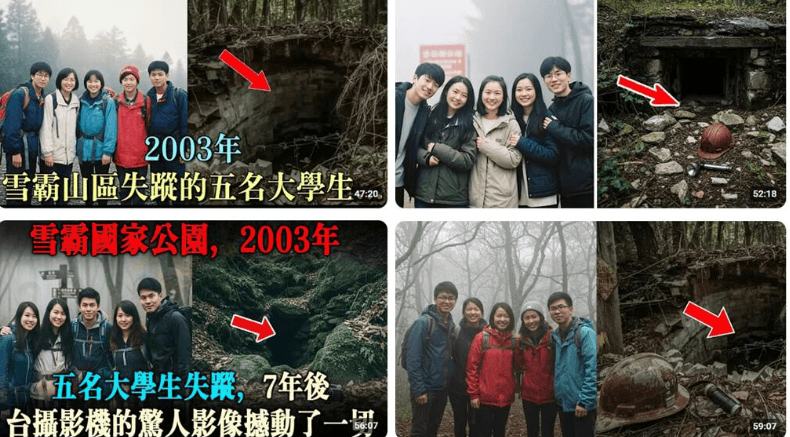 網瘋傳2003年5大學生雪霸失蹤片　真相竟是AI虛構