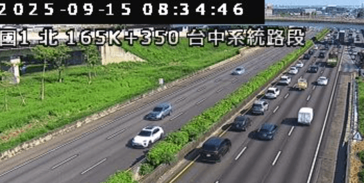 上班注意！　國1台中系統路段小貨車翻車釀「大回堵」