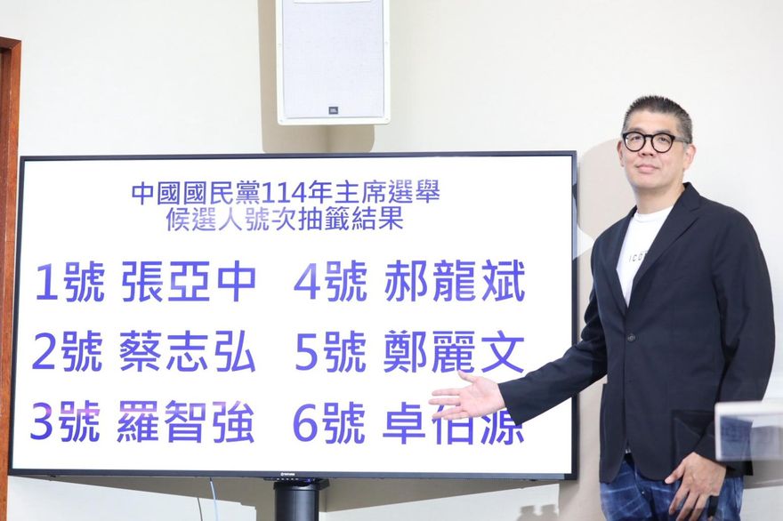 藍營主席選舉號次抽籤　張亞中1、羅智強3、郝龍斌4、鄭麗文5