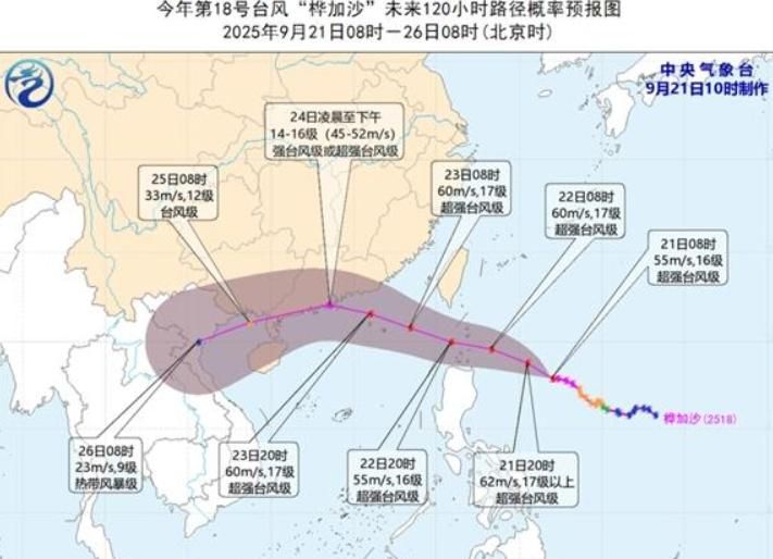 強颱樺加沙逼近台灣！陸媒料24日「直撲廣東」　恐挾強風暴雨