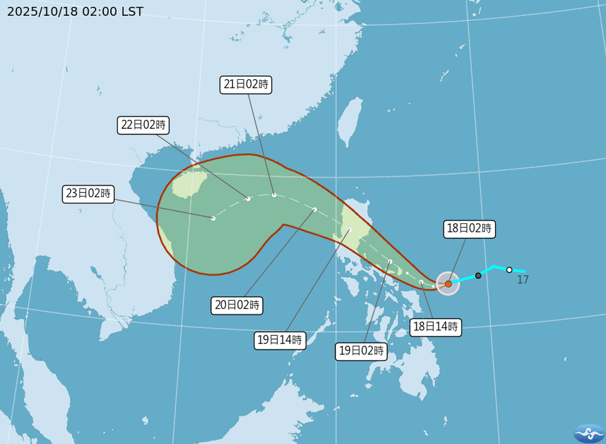 風神颱風凌晨生成了！東北風共伴「連2天雨炸到發紫」