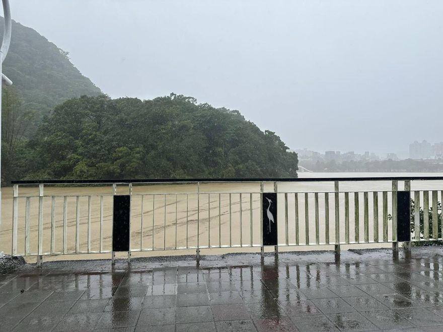 影/「風神」硬灌！北市大湖公園「水快滿出來」驚人畫面曝