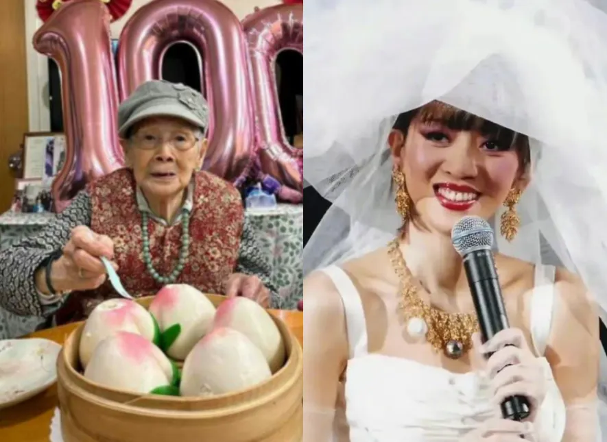 梅艷芳的母親覃美金(左)30日驚傳逝世,享嵩壽102歲。(圖/翻攝自微博)