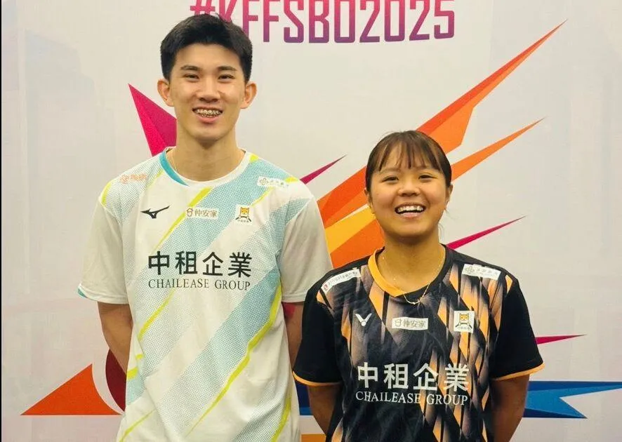 台灣羽球混雙葉宏蔚、詹又蓁直落二奪冠。(圖/取自中租羽球隊臉書)