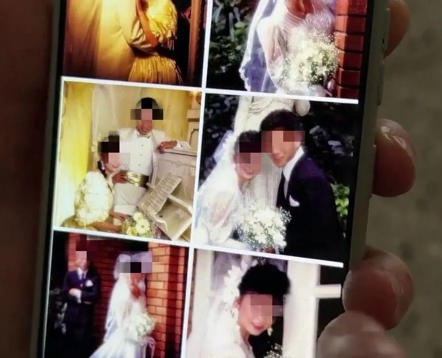 郭男的妻子提供跟亡夫當年拍的婚紗照。（圖／中天新聞）