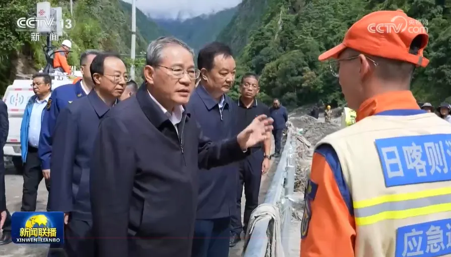 大陸國務院總理李強已赴災區勘災、指揮救援。（圖／翻攝央視）