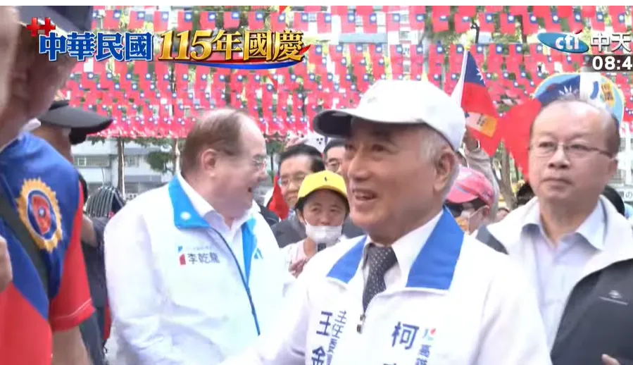 立法院前院長王金平今出席高雄國民黨中央升旗典禮。（圖／中天新聞）