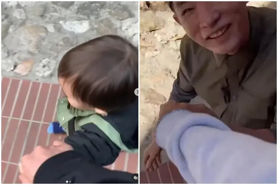 周杰倫兒子Romeo的位置，突然換成了周杰倫的化妝師杜國璋。（圖／翻攝自周杰倫IG）