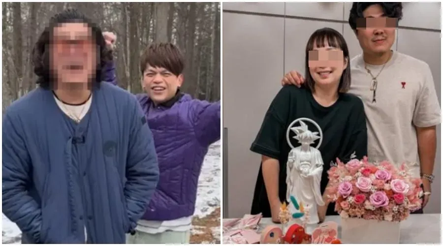 蔡阿嘎團隊成員蔡宗翰妻子「+0」的親姊夫「G卡姐夫」(左圖左)涉詐,太太「嘉義水小姐」為夫道歉。(圖/翻攝自IG)