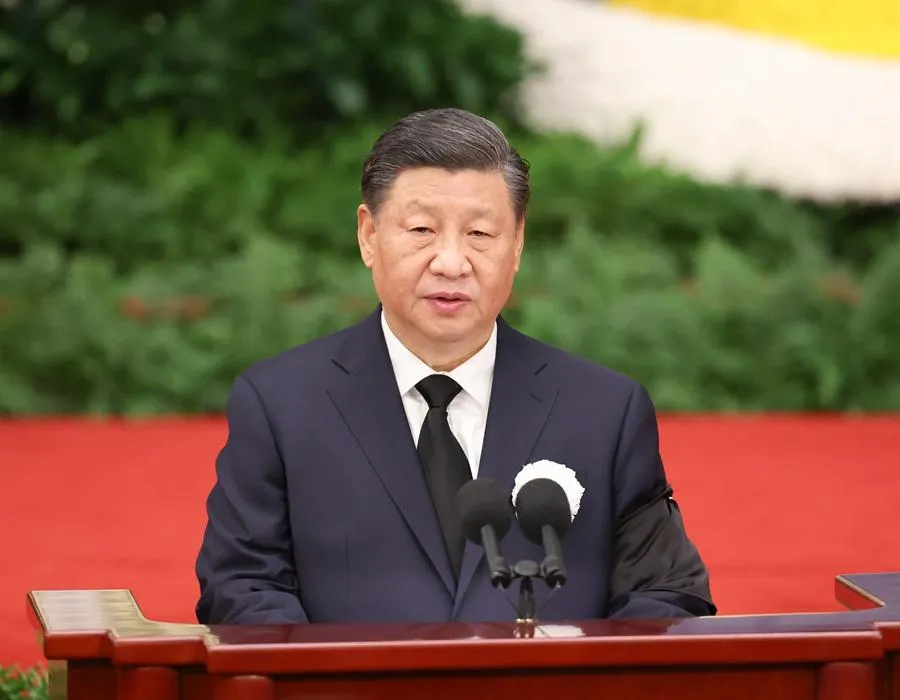 大陸國家主席習近平2022年出席江澤民追悼大會。（圖／翻攝人民網）