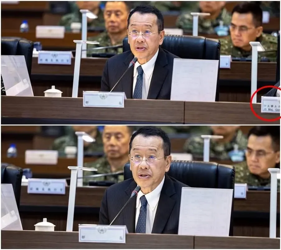 參加兵推美軍名牌曝光原圖(上)及修正裁切圖。(圖/翻攝軍聞社)