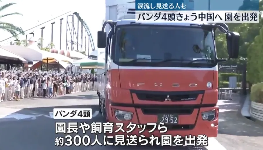 約300名冒險大世界工作人員及相關人士送別大貓熊。（圖／NNN）