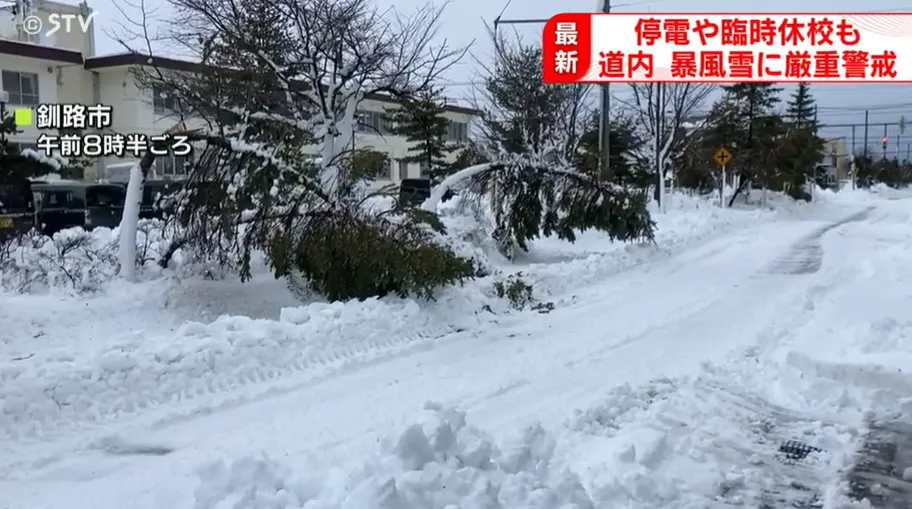 北海道遭遇暴風雪襲擊。（圖／NNN）