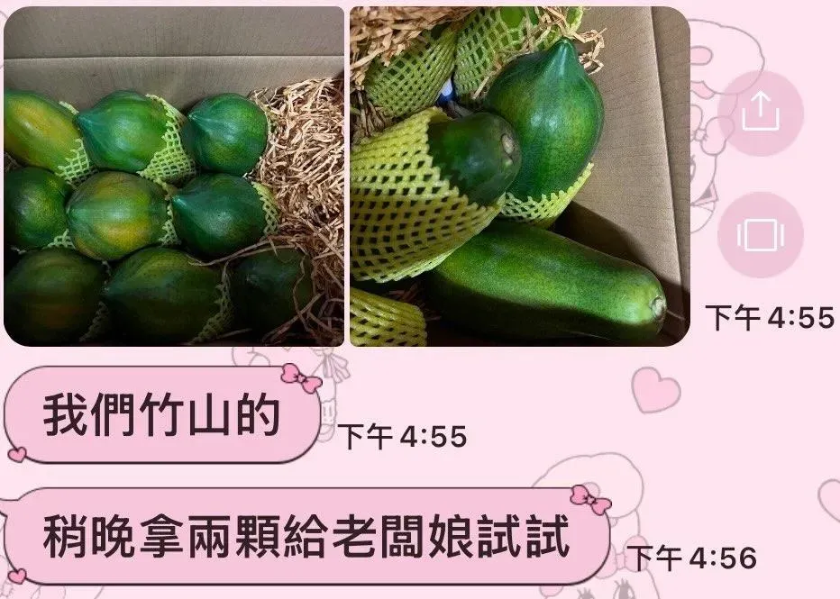 中部加盟主PO出自行與廠商購買水果的對話紀錄。（圖／翻攝自Threads）