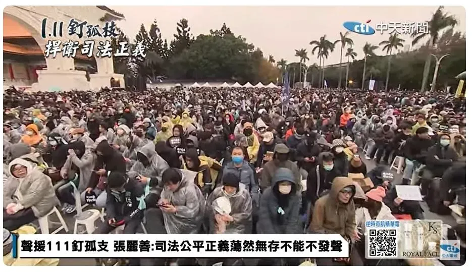 現場已破萬小草。(圖/中天新聞)