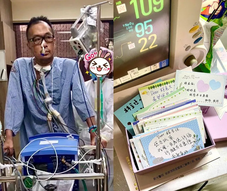 林禹宏2018年罹患白血病，當時他52歲，經歷化療及骨髓幹細胞移植，還曾2度接受肺臟移植，第二度移植是在去年10月完成。（圖／翻攝自林禹宏臉書）