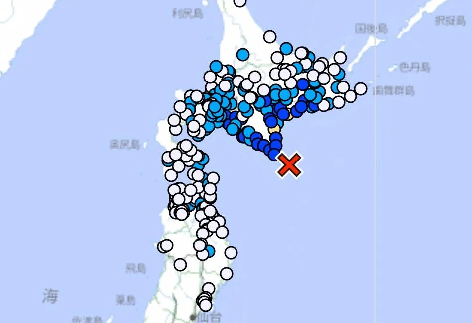 凌晨2時52分發生規模6.3的地震。（圖／翻攝自日本氣象廳）