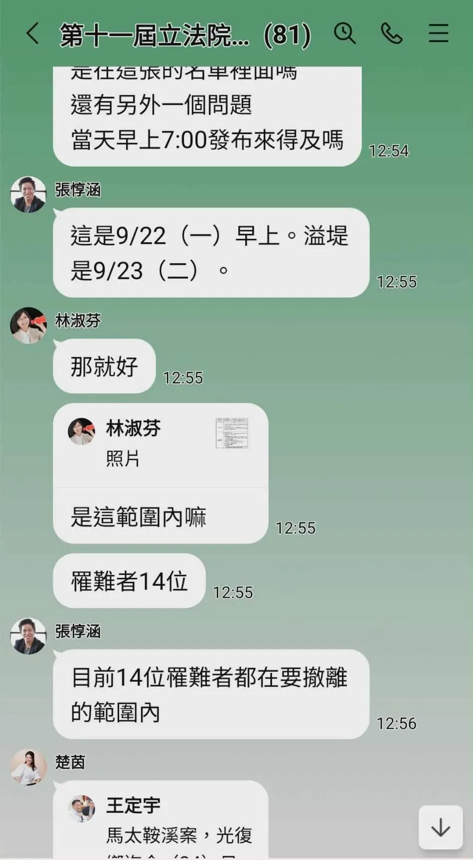 綠委在群組中向政院、黨下進攻指導棋。(圖/蔡正元臉書)