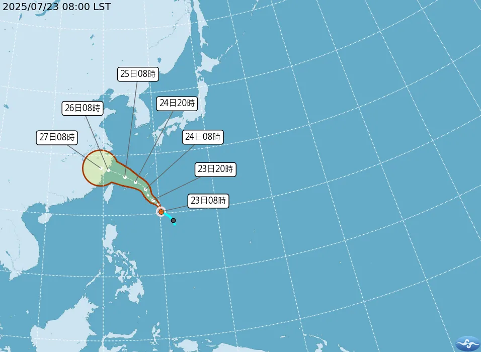 范斯高颱風預測路徑。（圖／中央氣象署）