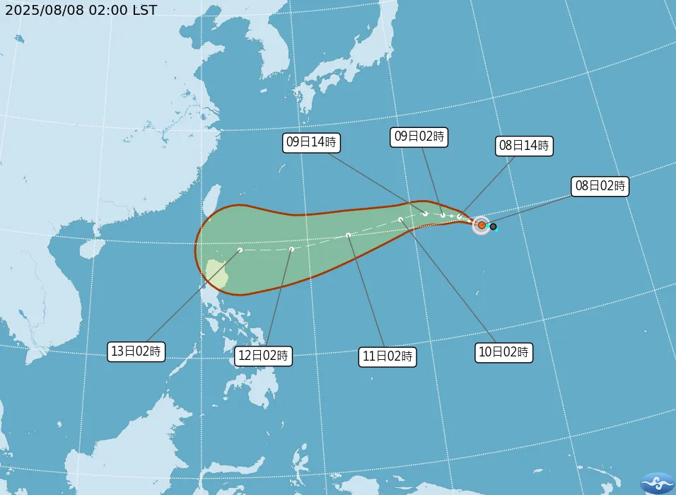 氣象署預估路徑。（圖／中央氣象署）