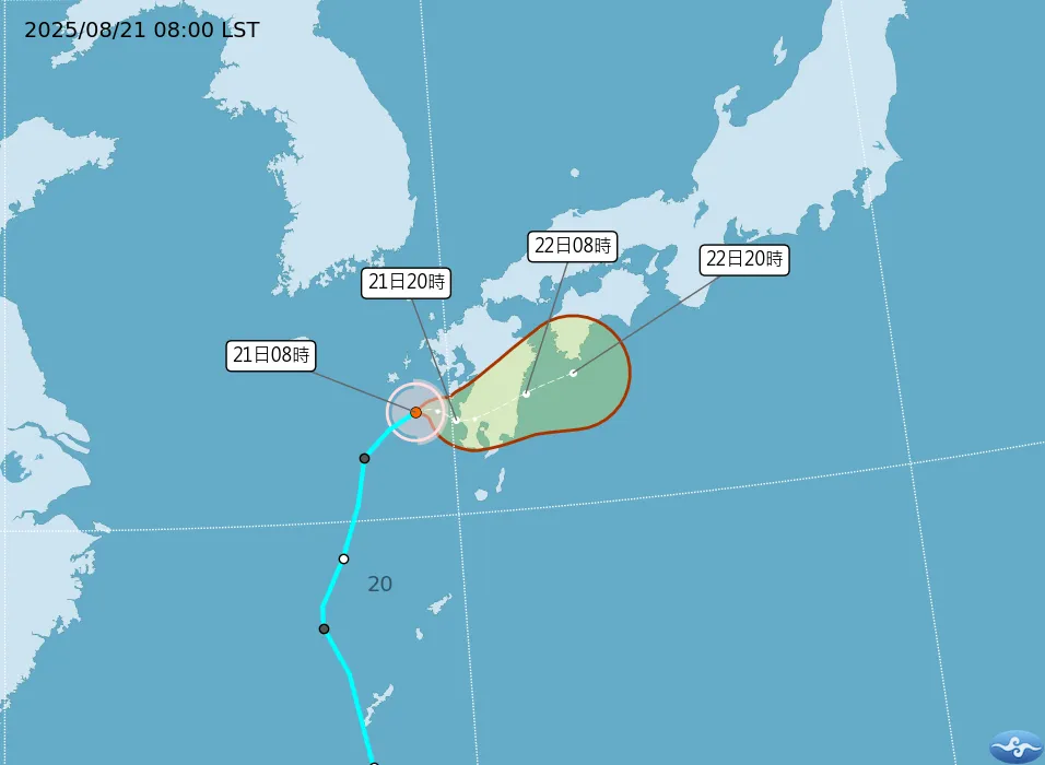 玲玲颱風今日上午8點生成。（圖／中央氣象署）