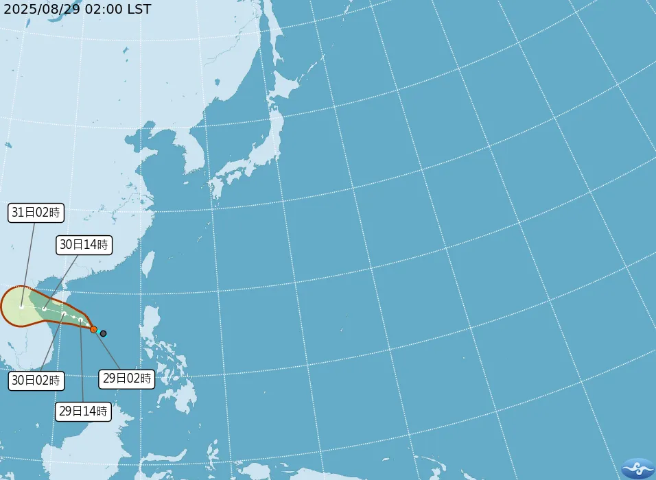 熱帶性低氣壓TD17已於28日生成。（圖／中央氣象署）